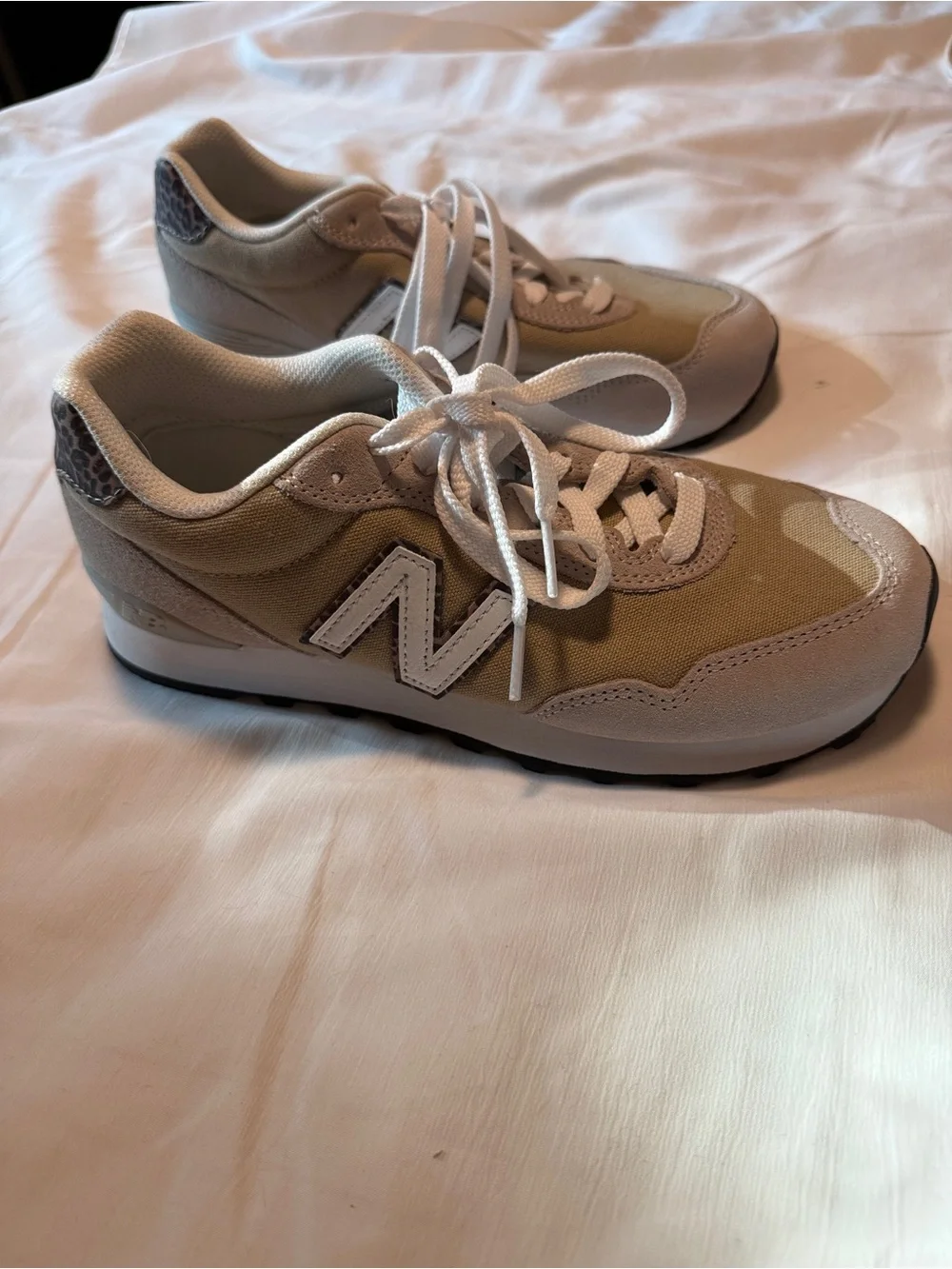 New Balance 515 Sneakers Tan Leopard Canvas Suede Women's 8 WL515SD3